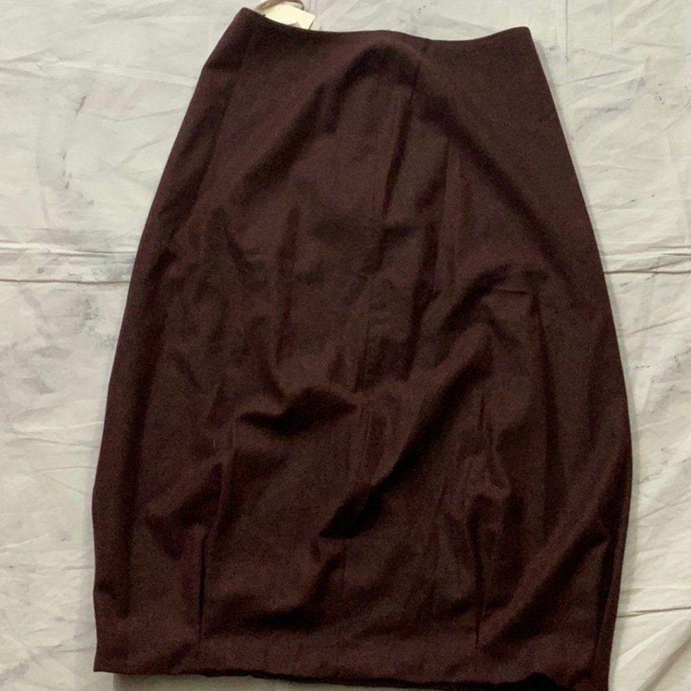LILITH BURGUNDY WOOL MIDI NWT DESIGNER SKIRT